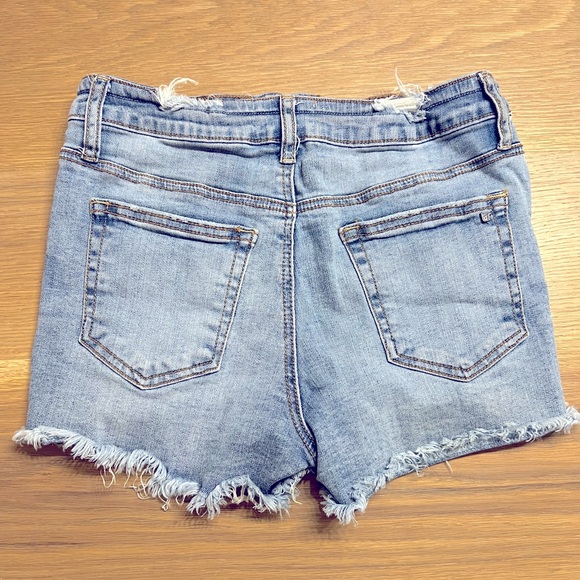 Tricot Denim High Waisted Distressed Shorts (Medium) - Picture 3 of 5